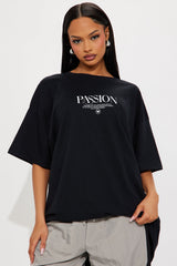 True Passion Washed Oversized Tee - Black
