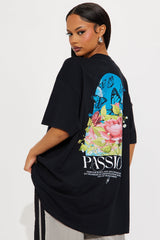 True Passion Washed Oversized Tee - Black