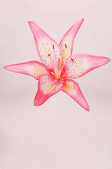 Lily Flower Baby Tee - Pink