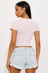 Lily Flower Baby Tee - Pink