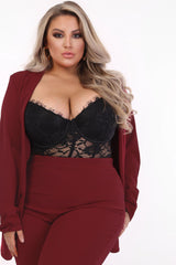 Payin' It Forward Blazer Set - Burgundy