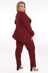 Payin' It Forward Blazer Set - Burgundy