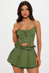 Walked Past You Skort Set - Olive