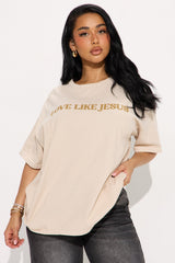 Trust In The Lord Oversized Tee - Sand