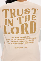 Trust In The Lord Oversized Tee - Sand