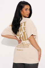 Trust In The Lord Oversized Tee - Sand