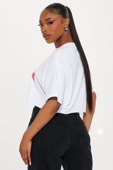 Let Me Drink About It Cropped Tee - White