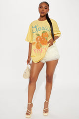 Veneto Spritz Summer Washed Oversized Tee - Yellow