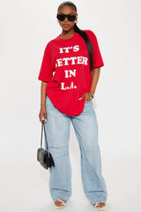 It's Better In LA Oversized Tee - Red