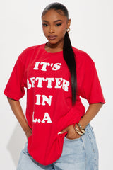 It's Better In LA Oversized Tee - Red