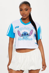 Ohana Stitch Striped Jersey Tee - White/combo