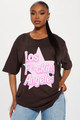 Los F*cking Angeles Oversized Tee - Mocha