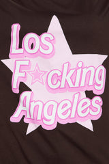 Los F*cking Angeles Oversized Tee - Mocha
