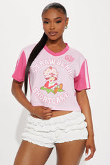 Strawberry Shortcake Striped Jersey Tee - Pink/combo