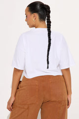 Peaches Market Cropped Tee - White