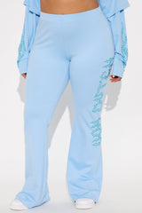 Von Dutch Fire Racer Rhinestone Flared Pant - Blue