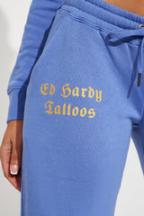 Ed Hardy Lotus Love Pant - Blue