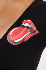 The Rolling Stones Crop Top - Black