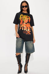 Light Your Fire Oversized Tee - Black