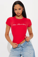 Miss Americana Star Baby Tee - Red