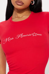 Miss Americana Star Baby Tee - Red