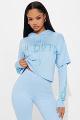 Von Dutch Fire Racer Layered Hoodie - Blue