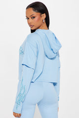 Von Dutch Fire Racer Layered Hoodie - Blue