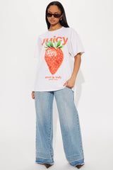 Juicy Summer Oversized Washed Tee - White