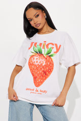 Juicy Summer Oversized Washed Tee - White