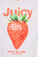 Juicy Summer Oversized Washed Tee - White