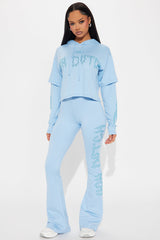 Von Dutch Fire Racer Rhinestone Flared Pant - Blue