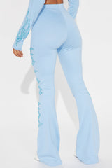 Von Dutch Fire Racer Rhinestone Flared Pant - Blue