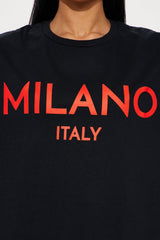 Milano Italy Oversized Tee - Black