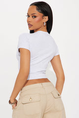 Slow Life Baby Tee - Heather Grey
