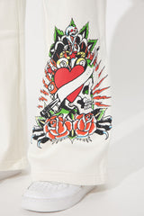 Ed Hardy Dragon Heart Pant - Ivory