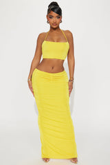 Sunset Views Maxi Skirt Set - Yellow