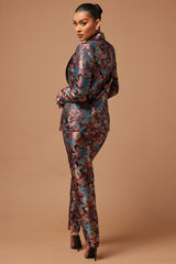 Pretty In Pink Embroidered Suit Set - Black
