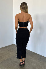 Irresistible Touch Ruffled Skirt Set - Black