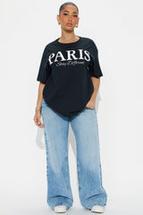Paris Oversized Tee - Black