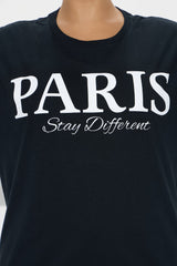 Paris Oversized Tee - Black