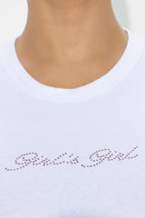 Girl's Girl Baby Tee - White