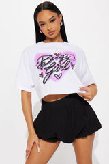 Baby Girl Airbrush Oversized Tee - White