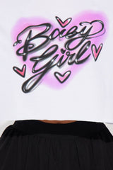 Baby Girl Airbrush Oversized Tee - White