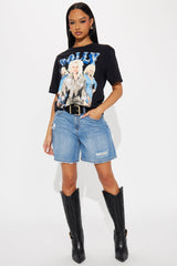 Dolly Retro Oversized Tee - Black