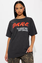 DARE Washed Oversized Tee - Black