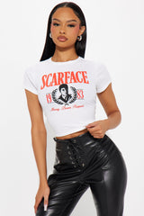 Scarface Crest Ribbed Baby Tee - Cream