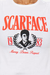 Scarface Crest Ribbed Baby Tee - Cream