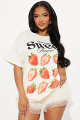 Sweet Moments Oversized Tee - Sand