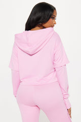 Von Dutch Fire Racer Layered Hoodie - Pink