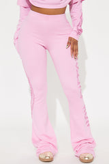 Von Dutch Fire Racer Rhinestone Flared Pant - Pink